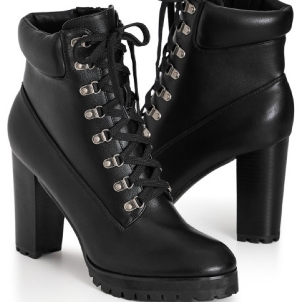 New Black High Heel Ankle Boots Size 13W 13 Wide Width